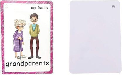 Family Tree flashcards for Toddlers(22 pcs)| English Learning Cards for Kindergarten Classroom Decoration | Perfect for Pre-K Decor Background Wall Stickers, Teacher/Autism Therapists Tools