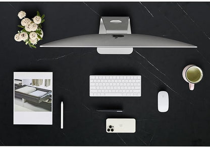 Kaboon Universal Tabletop 47.25"x30", Solid One-Piece Melamine Table Top, Double Desk L-Desk DIY, Home and Office,Cloud Atlas/Black Marble