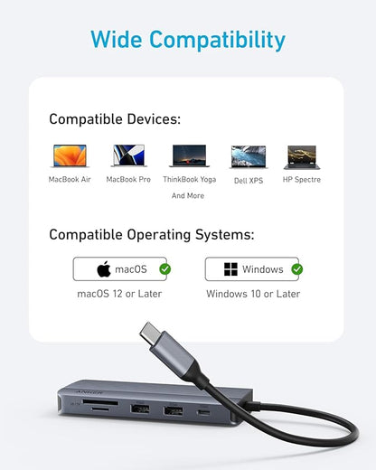 Anker 10-in-1 USB C Hub, Dual-Display USB C Docking Station, One 4K@30Hz HDMI, 1080p VGA, 100W Power Delivery, 5 Gbps USBC&A Data Ports, for Dell XPS, Dell Vostro 5320 Laptop and More