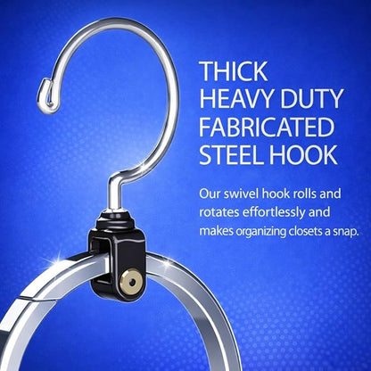 Rolly Hanger® Closet Space Saver – Premium Rotating Aluminum Organizer for Belts, Ties, Hats & Handbags – Heavy Duty 360° Swivel – Declutter & Maximize Storage (2 Pack)