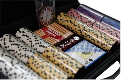 THUNDERBAY 13.5 Gram 300 Clay Composite Poker Chips Set with Aluminum Case, Two Decks of Playing Cards, One Metal Dealer Button&5 Dices for Poker, Texas Hold'em, Blackjack, Casino Games at Home