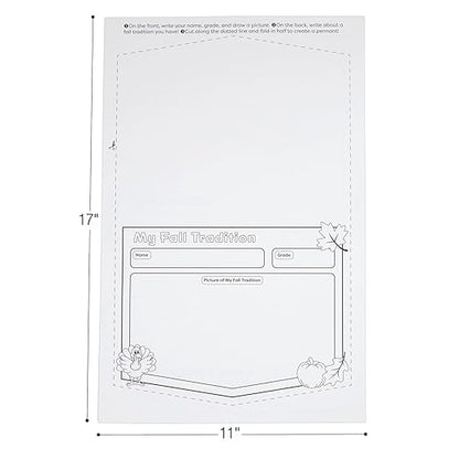 Really Good Stuff Ready-to-Decorate Fall Traditions Pennant Posters - Set of 24
