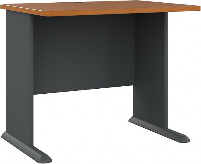 Bush Business Furniture Series A 36W Desk in Natural Cherry and Slate