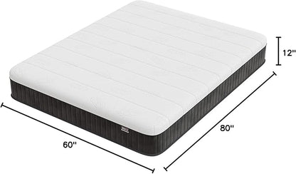 Firm Queen Mattress, 12 Inch Memory Foam Firm Queen Mattress Size with Hybrid Queen Bed Mattress in a Box Pressure Relief &Queen Size Mattress