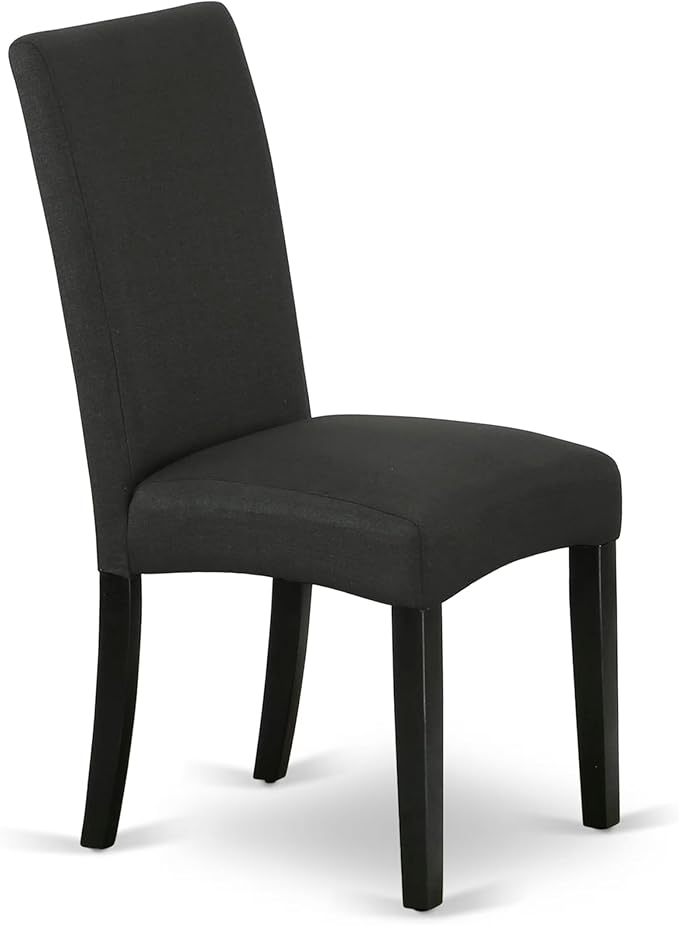 East West Furniture V676DR124-7 7 Piece Dining Room Table Set Consist of a Rectangle Dining Table with V-Legs and 6 Black Color Linen Fabric Upholstered Chairs, 36x60 Inch, Multi-Color