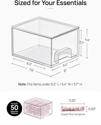 Vtopmart 12 Pack Small Clear Stackable Storage Drawers,Acrylic Bathroom Makeup Organizer,Plastic Storage Bins For Vanity, Undersink, Kitchen Cabinets, Pantry, Home Organization