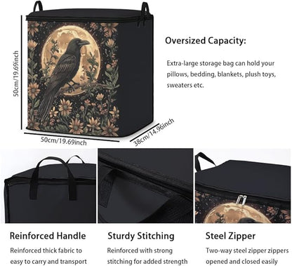 2pcs closet organizers and storage under bed,clothing blanket sweater sheet bedding comforter duvet quilt pillow toy storage bags with lids,dorm room essentials for containers 95L