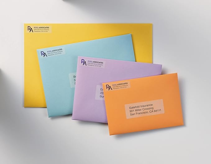 Avery Printable Return Address Labels with Sure Feed, 0.5" x 1.75", Matte Clear, 800 Blank Mailing Labels (18667) (Pack of 5)