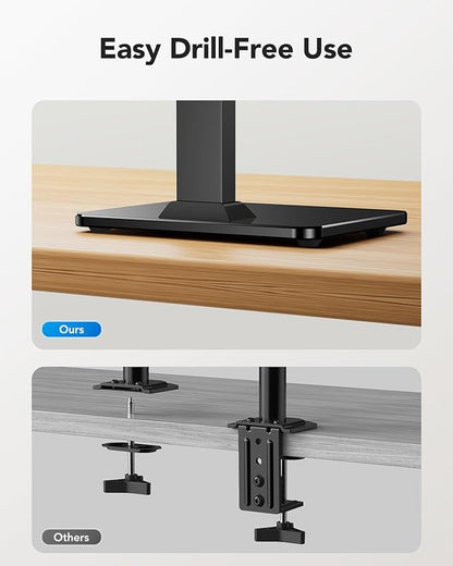 HUANUO Monitor Stand, Freestanding VESA Mount for 13 to 34 Inch Screens, Holds up to 44lbs, 5 Height Options, Swivel Desk Stand Riser With 360 Rotation, VESA 75x75mm/100x100mm