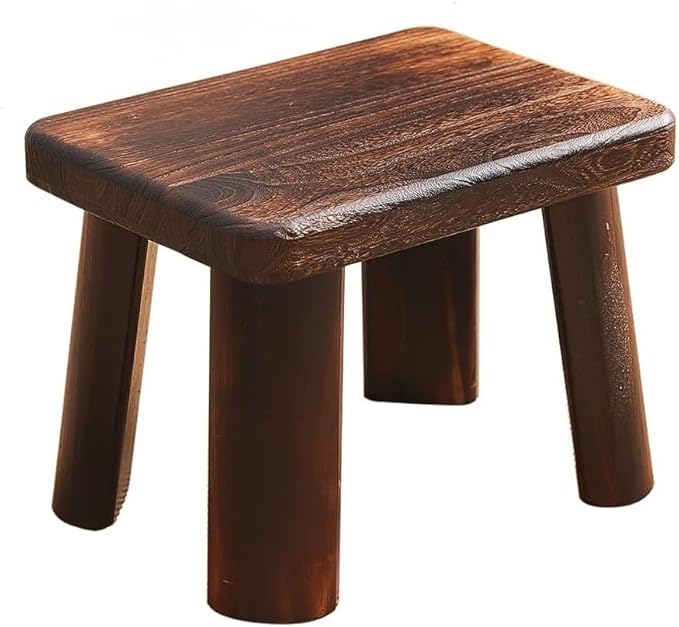 Wooden Stool, Rectangular Bedside Step Stool, Step Ladder for Kitchen & Bathroom, Foot Rest Stool Under Desk, Super Sturdy Hold Up to 500 LBS (14.2"x10.6"x10.6")