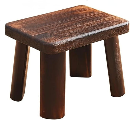 Wooden Stool, Rectangular Bedside Step Stool, Step Ladder for Kitchen & Bathroom, Foot Rest Stool Under Desk, Super Sturdy Hold Up to 500 LBS (14.2"x10.6"x10.6")