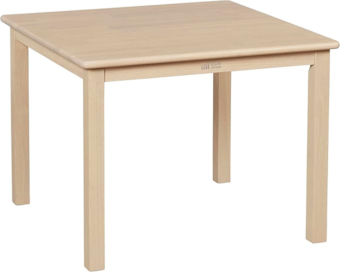 ECR4Kids 30in Square Hardwood Table with 22in Legs, Kids Furniture, Antique White