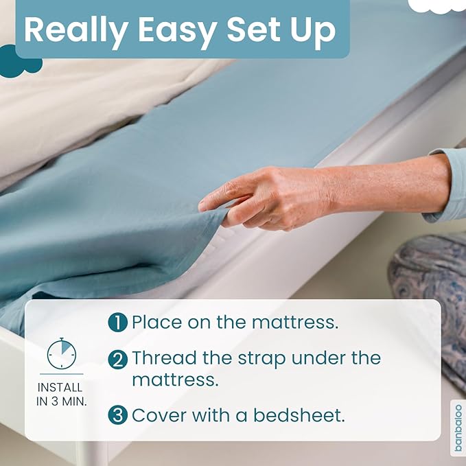 BANBALOO | Bed Bumper for Toddlers 53" | Bed Rails for Queen, King, Twin, Full-Size Bed | Toddler Bed Bumper | Bumpers for Bed | Bed Rail for Toddlers | Bed Barrier for Toddler | Foam Bumper
