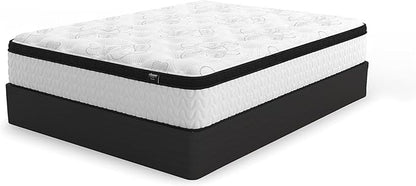 Signature Design by Ashley Queen Size Chime 12 Inch Medium Firm Hybrid Mattress with Cooling Gel Memory Foam for Pressure Relief, Fiberglass Free, Mattress In A Box