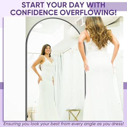 Floor Mirror, 78"×38" Full Length Mirror with Stand for Bedroom Living Room, Black