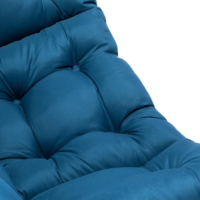 HollyHOME Modern Fabric Large Lazy Accent Chair, Oversized Comfy Reading Lounge Chair, Thick Padded Cozy With Armrest, Steel Frame Leisure Sofa for Living Room, Bedroom, Dorm, Navy Blue