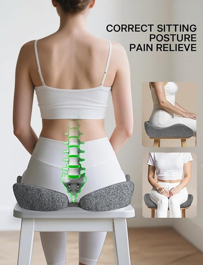 medisana Seat Cushion, SC 100 Seat Cushions for Office Chairs, Car Seat, Wheelchair - Sciatica & Tailbone & Coccyx Pain Relief Pillow for Driver Sedentary, Gift for Women Men(Size:18*14.6*3.54in-Grey)