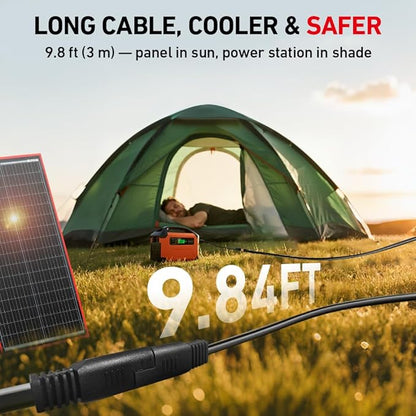 DOKIO 300W Portable Foldable Solar Panel Kit (19.3x37.4in, 15.2lb), with Separate Controller and Dual USB, Monocrystalline Charger for 12V Batteries, Power Stations, RV Camping Emergency Use