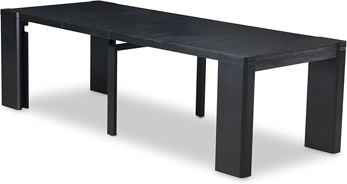 X07VE-B06-50 - 9-Pc Dining Room Table Set a Rectangular Dining Table and wooden Benches and 7 Dark Gotham Grey Linen Fabric Dining Chair, 39x120 Inch, Wire Brushed Black