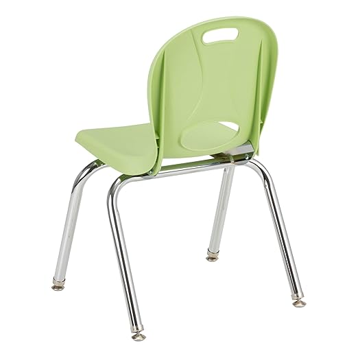 Learniture LNT-114-CSW-GA Learniture Structure Series School Chairs for Classroom, 14" Seat Height, Green Apple, Pack of 4
