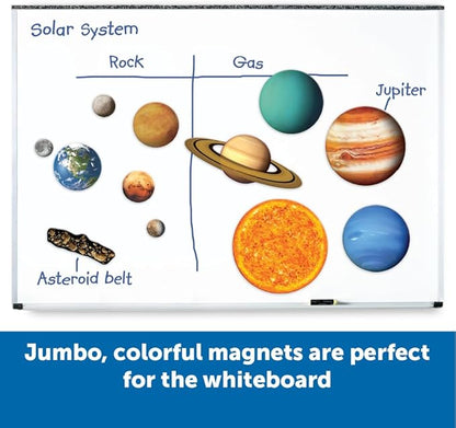 Learning Resources Giant Magnetic Solar System - STEM Planets, Earth and Sun Model, Astronomy Gifts, Montessori Science, Teacher Supplies, Space Classroom Must Haves, Educational Activity