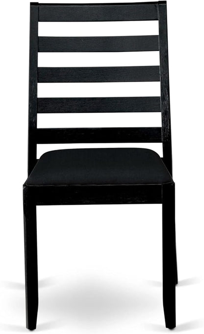 X12X1-0C6-24 14-pc Modern Dining Room Table Set a Rectangular Dining Table with a coffee Table and 12 Black Polyester Stackable Chair, 39x120 Inch, Wire Brushed Black