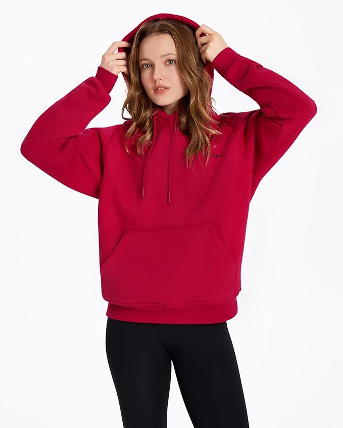 XPUDAC Matching Hoodie for Dogs and Humans Womens Hoodie Oversized Fleece Sweatshirts Long Sleeve Sweaters Pullover Fall Winter Clothes with Pocket, Red, Medium