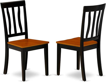 East West Furniture DOAN9-BCH-W 9 Piece Kitchen Table & Chairs Set Includes a Rectangle Dining Room Table with Butterfly Leaf and 8 Dining Chairs, 42x78 Inch, Black & Cherry