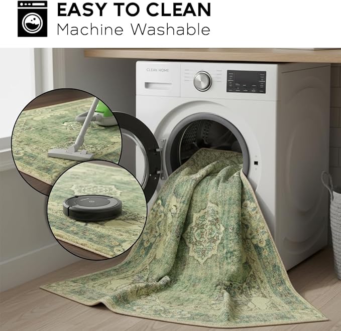 Muddy Mat짰 Majestic 3ft x 5ft Washable Area Rugs for Living Room, Bedroom & Dining Room ??Modern Soft Low Pile Non Slip Carpet ??Pet Friendly Waterproof Foldable Rugs for Home