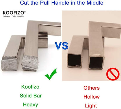 KOOFIZO 30-Pack Solid Square Bar Cabinet Handle - Brushed Gold Furniture Pull, 5 Inch/128mm Screwhole Distance for Kitchen Cupboard Door, Bedroom Dresser Drawer, Bathroom Wardrobe Hardware
