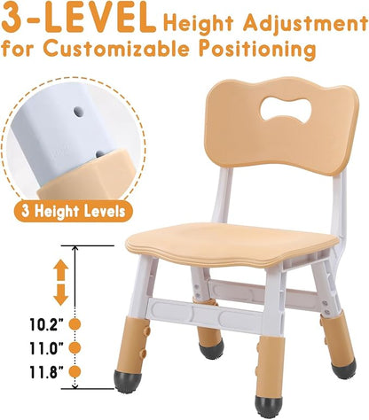 Kids Chair Adjustable Height Children Chairs Suitable for Children Age 2-8 with Foot Covers for Home Classroom Kindergarten and Children's venues Two-Pack