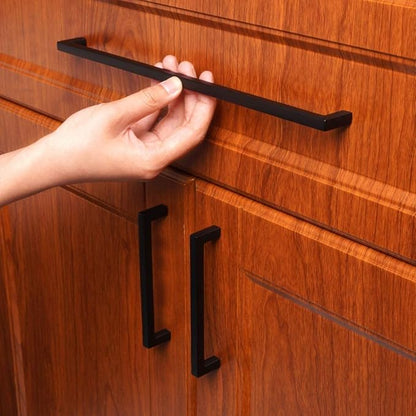 KOOFIZO Solid Square Bar Cabinet Handle - Black Furniture Pull, 12.6 Inch/320mm Screwhole Distance, 1-Piece for Kitchen Cupboard Door, Bedroom Dresser Drawer, Bathroom Wardrobe Hardware