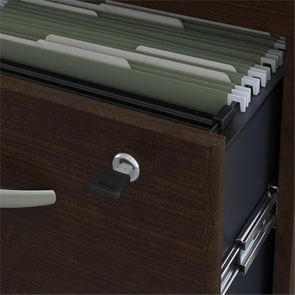 Bush Business Furniture Series C 2 Drawer Rolling File Cabinet in Mocha Cherry - Assembled, Mobile Document Storage for Home or Professional Office