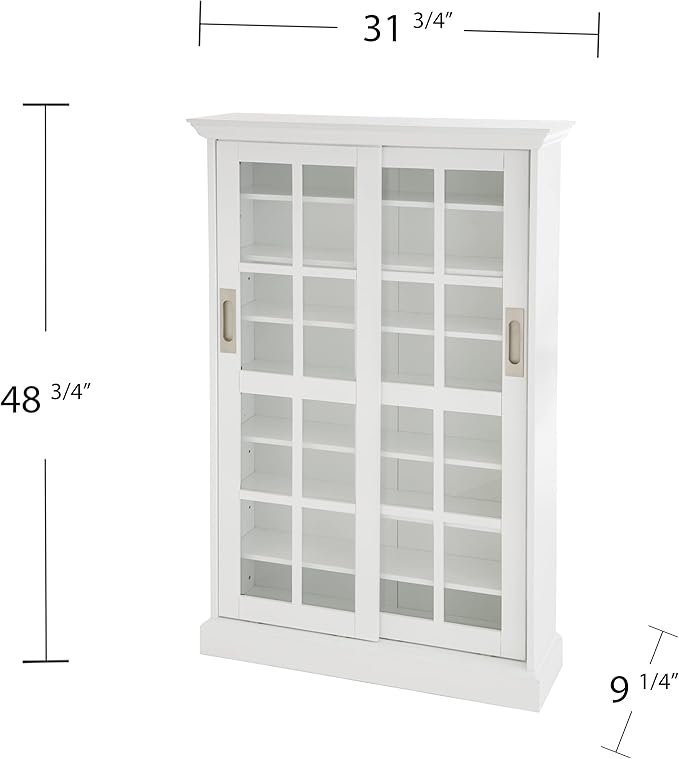 Furniture HotSpot Sliding Door Media Cabinet - White