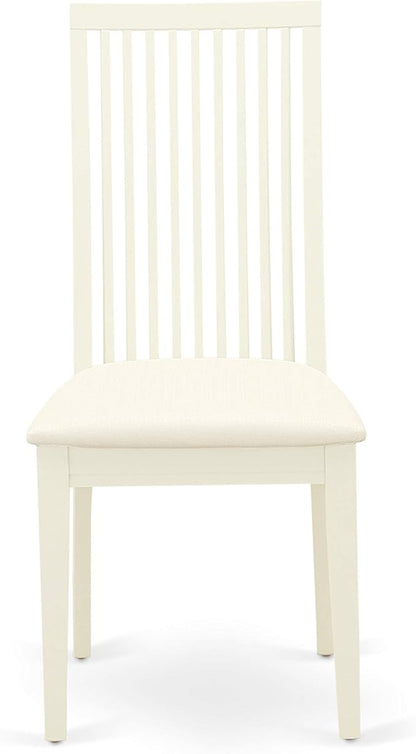 East West Furniture LGIP7-LWH-C 7 Piece Dinette Set Consist of a Rectangle Dining Room Table with Butterfly Leaf and 6 Linen Fabric Upholstered Dining Chairs, 42x84 Inch, Linen White