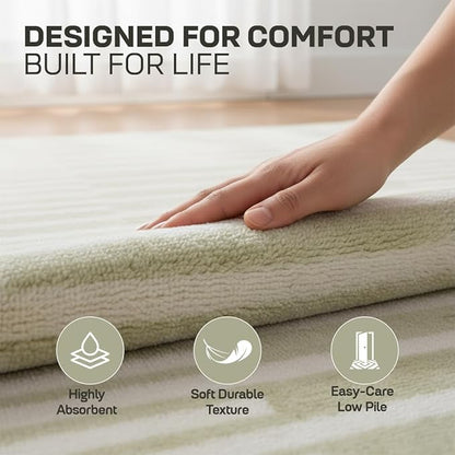 Muddy Mat짰 Creamline 3ft x 5ft Washable Area Rugs for Living Room, Bedroom & Dining Room ??Modern Soft Low Pile Non Slip Carpet ??Pet Friendly Waterproof Foldable Rugs for Home