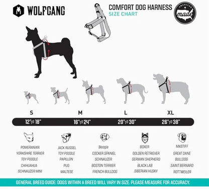 Wolfgang Heavy Duty Adjustable Dog Harness, Pull-Tested to Over 800 lbs for Walking & Training, ChevTech Print, Medium