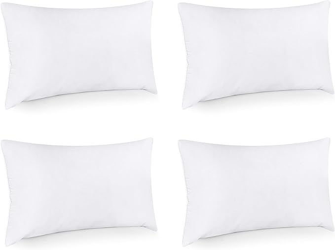 Utopia Bedding Throw Pillows (Set of 4, White), 12 x 24 Inches Pillows for Sofa, Bed and Couch Decorative Stuffer Pillow