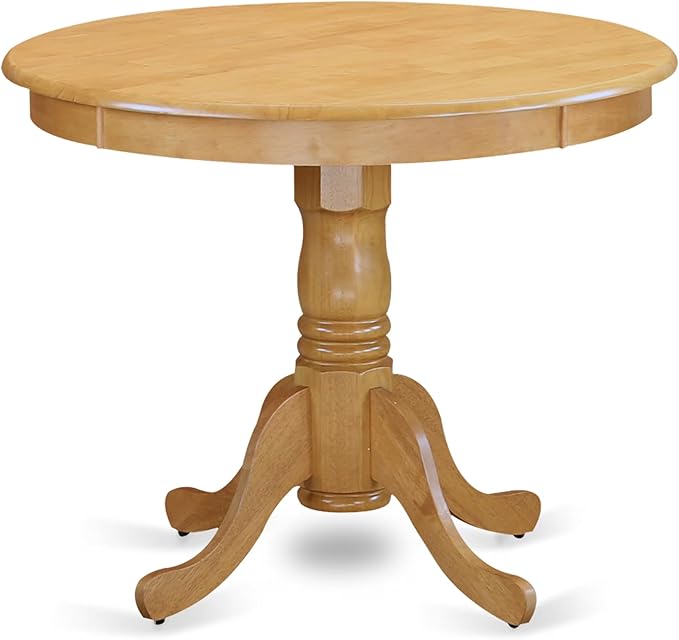 East West Furniture ANAS5-OAK-28 5 Piece Mid Century Dining Set Includes A Dinning Table and 4 Brown Textured Polyester Fabric Padded Chairs, Oak