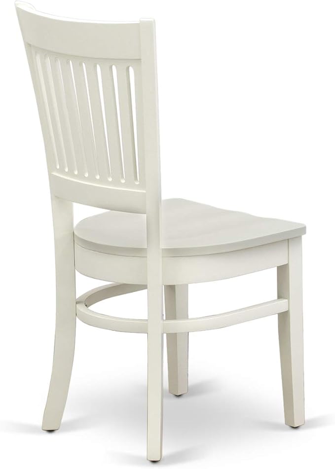 East West Furniture VAVA9-LWH-W 9 Piece Dining Room Table Set Includes an Oval Kitchen Table with Butterfly Leaf and 8 Dining Chairs, 40x76 Inch, Linen White