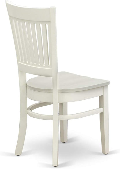 East West Furniture VAVA9-LWH-W 9 Piece Dining Room Table Set Includes an Oval Kitchen Table with Butterfly Leaf and 8 Dining Chairs, 40x76 Inch, Linen White