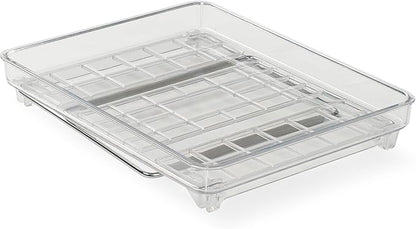 madesmart Stacking Shelf, Small, Clear, Vertical Storage with Airflow Holes, Organizer for Spices, Make-Up, Bottles & Jars, Clear