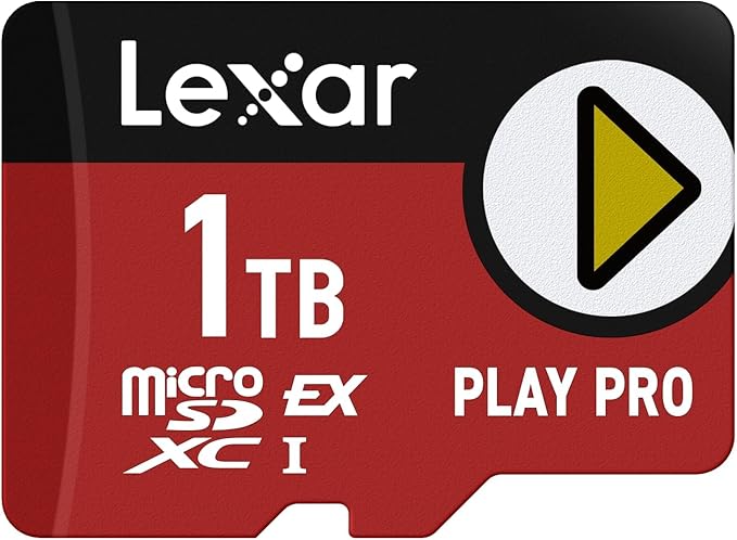 Lexar 1TB Play PRO microSD Express Card, UHS-I, C10, U3, V30, Full HD, 4K, Up to 900/600 MB/s Memory Card, Nintendo-Switch 2, ASUS ROG Ally, Steam Deck (LMSXPS0001T-BNNNU)
