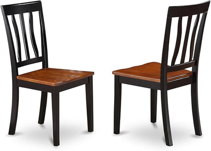 East West Furniture NDAN5-BCH-W 5 Piece Kitchen Table Set for 4 Includes a Rectangle Dining Room Table with Dropleaf and 4 Dining Chairs, 30x48 Inch, Black & Cherry