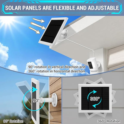 3 Pack - Solar Panel for Ring Camera, Compatible with Ring Spotlight Cam Plus/Pro(Battery) & Rings Stick Up Cam/Pro Batterys Spotlight Cams Batterys with 10FT/3M Long Cable