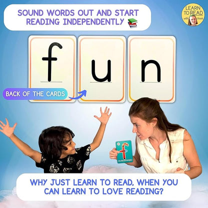 Phonics Flash Cards for Kids Ages 4-8 - Fantastic Alphabet Flash Cards Without Pictures - Engaging ABC Cards for Preschool, Kindergarten and Kids - Educational Letter Cards for Toddlers