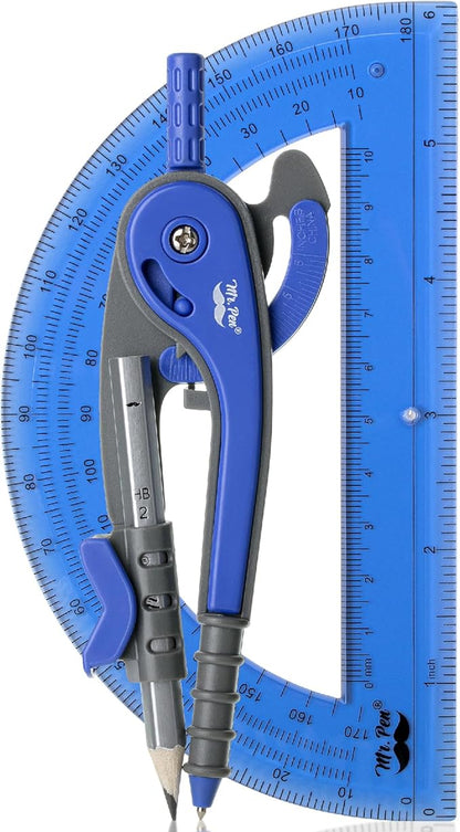 Mr. Pen- Compass and Protractor Set, Math Compass for Geometry and Drawing