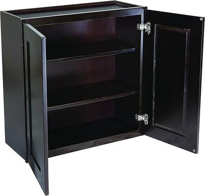 Design House Brookings Shaker Unassembled Wall Kitchen Cabinet W2736, 27 W x 12 D x 36 H, Brown, Solid Wood, Design House, 543058