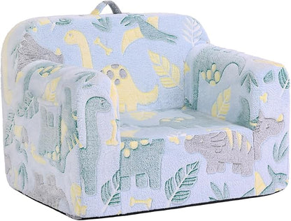 Toddler Chair Plush Kids Couch, Comfy Glow in The Dark Armchair with Removable and Washable Cover Carrying Handle Kids Sofa, Convertible Reading Chair Toddler Couch for Girls and Boys