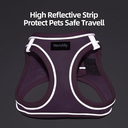 Sparkly Dog Harness Small Sized and Leash Set for Small Dogs Cats,Pink S Puppy Harness, Step in Soft Dog Reflective Vest, Breathable Mesh Pet Harness. (Pink, S)